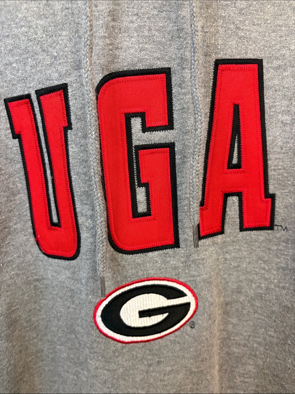Vintage 90s University of Georgia Hoodie Grey UGA Team Edition Champs Size 2XL - Picture 3 of 6
